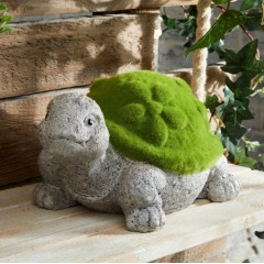 Садовая фигура "Черепаха мох" камень, 29х19х15 см